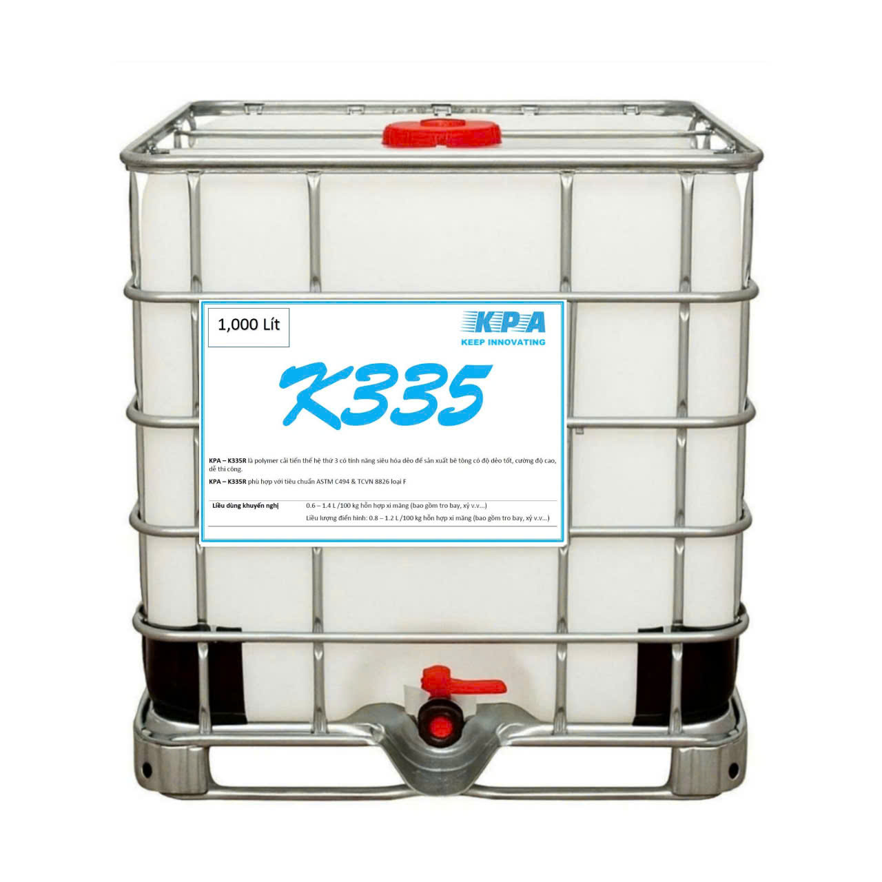 KPA - K335 PHỤ GIA SIÊU DẺO CAO CẤP GỐC PCE CẢI TIẾN CHO BÊ TÔNG CƯỜNG ĐỘ CAO