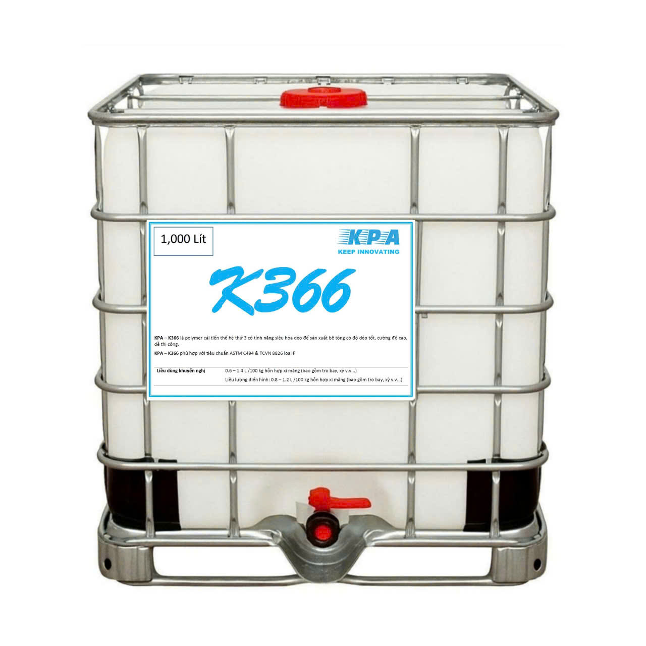 KPA - K366 PHỤ GIA SIÊU DẺO CAO CẤP GỐC PCE CẢI TIẾN CHO BÊ TÔNG CƯỜNG ĐỘ CAO